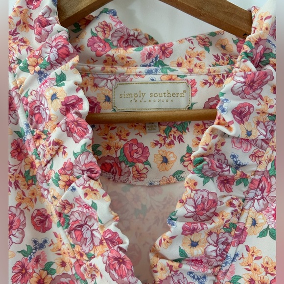 Simply Southern Women’s Dress Size Medium Soft Material Floral Pastel Pockets - Picture 8 of 10